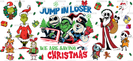 Jump In Loser Christmas UV DTF Transfer