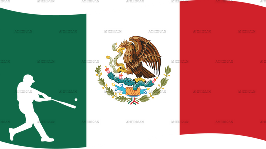 Mexico Wavy Flag Baseball DTF Transfer