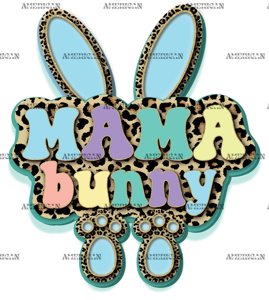 Mama Bunny Blue DTF Transfer
