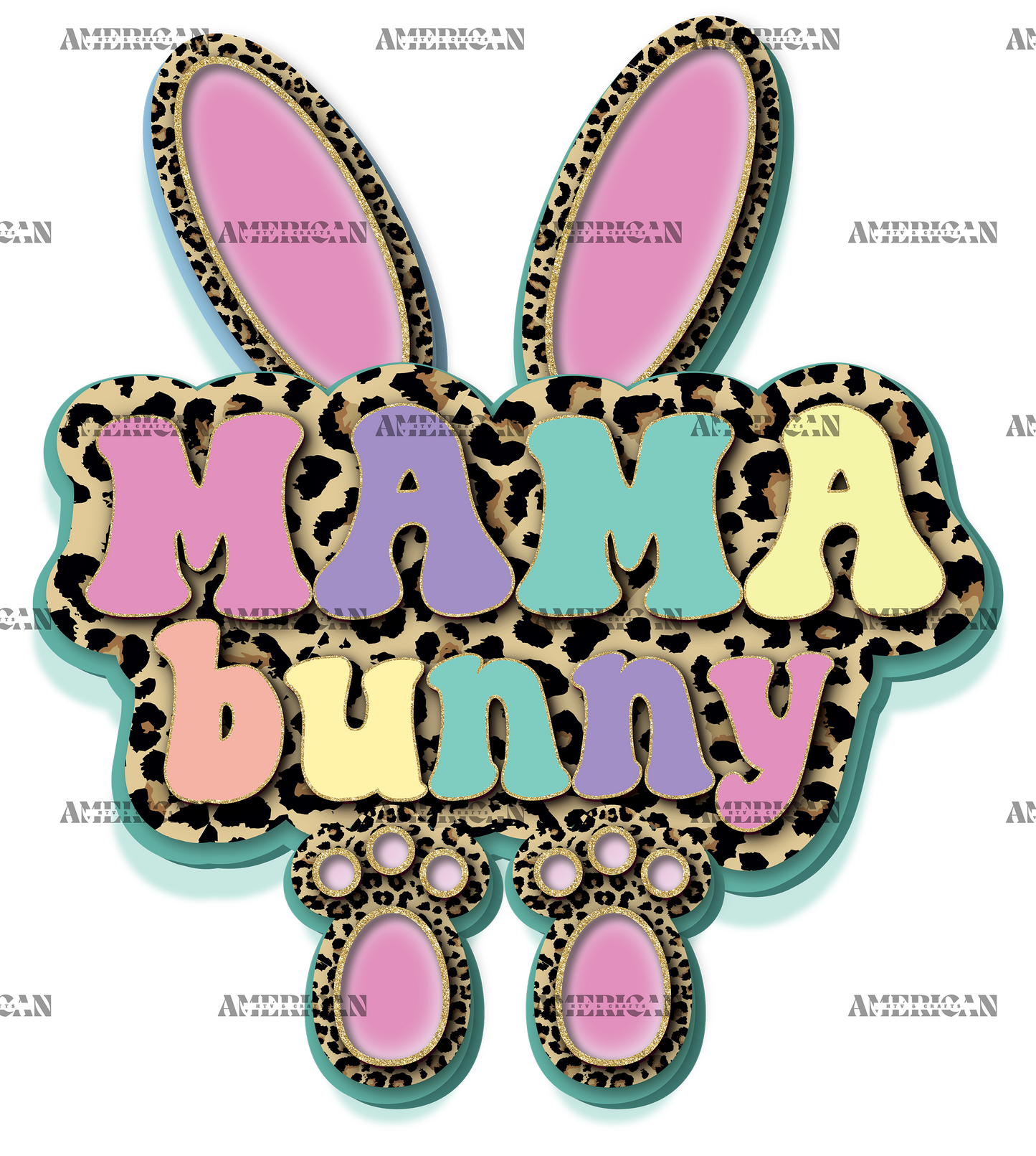 Mama Bunny Pink DTF Transfer