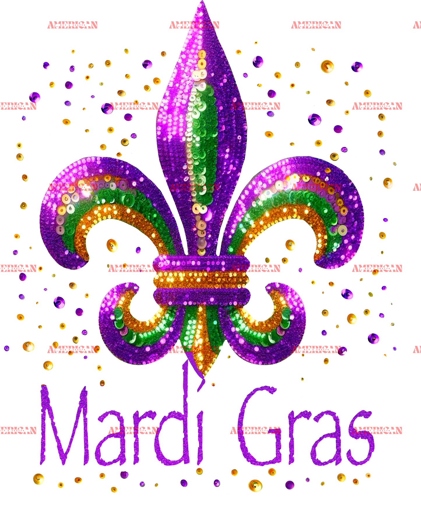 Mardis Gras Purple DTF Transfer