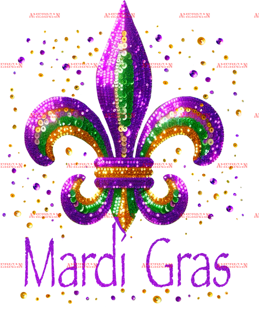 Mardis Gras Purple DTF Transfer
