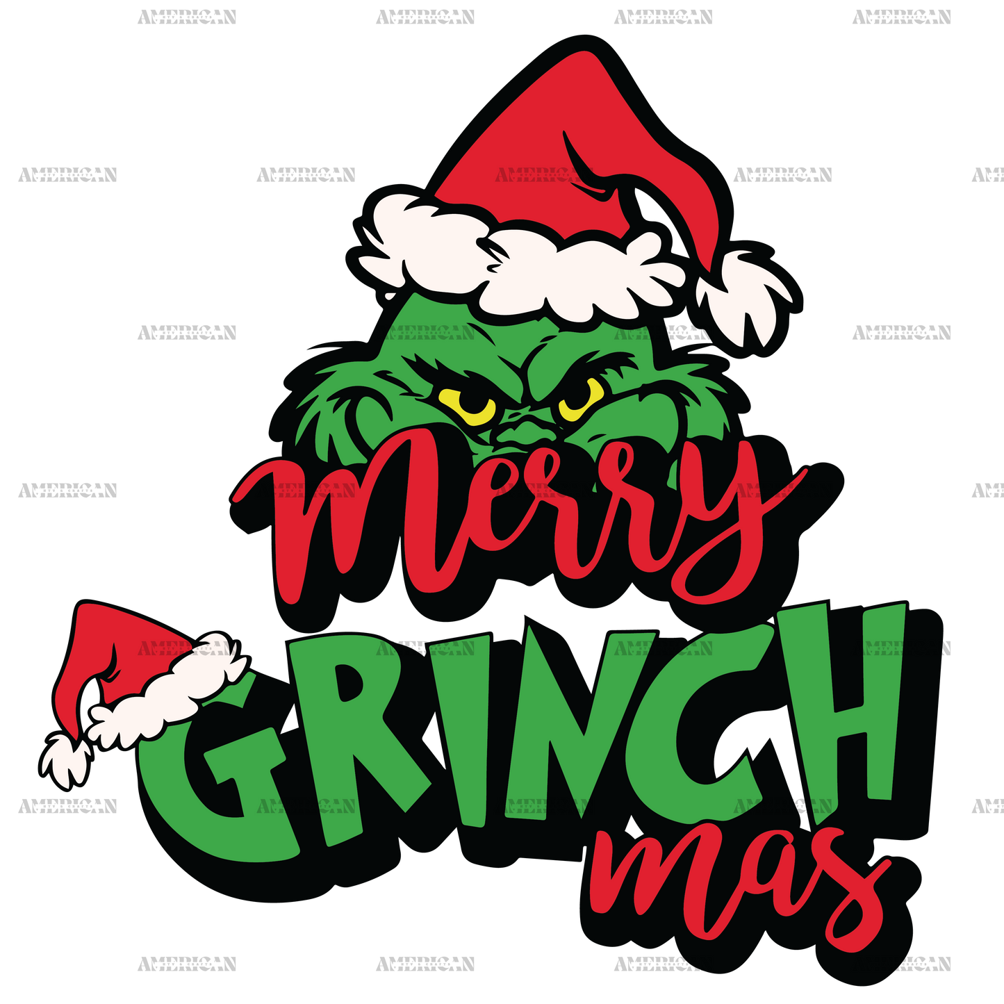 Merry Christmas Grinch Truck DTF Transfer