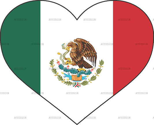 Mexico Heart Flag Dtf Transfer