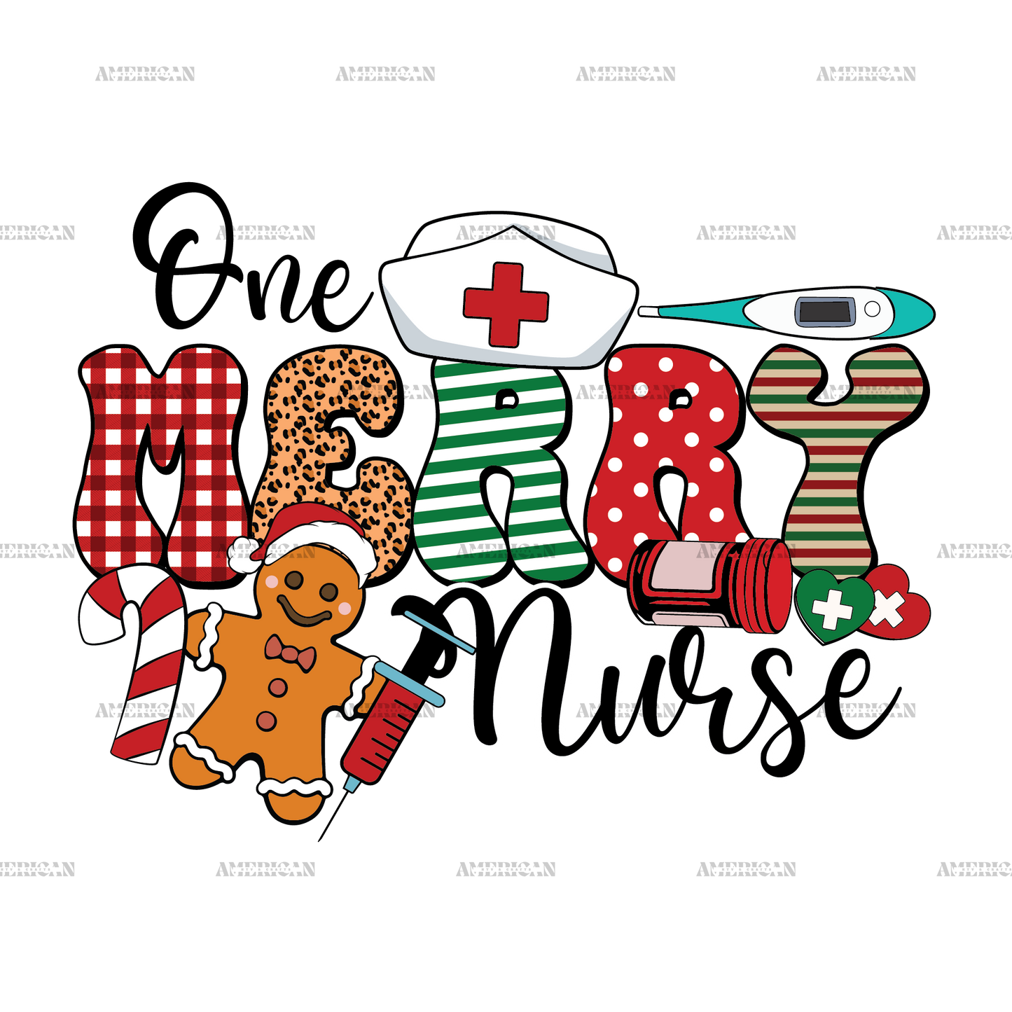 One Merry Nurse DTF Transfer