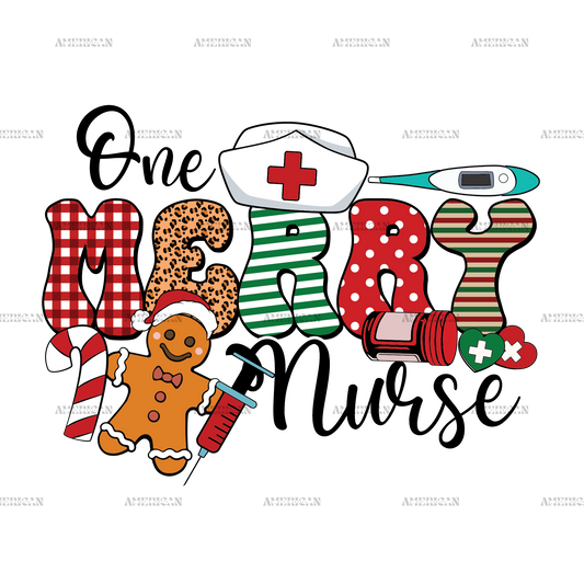One Merry Nurse DTF Transfer