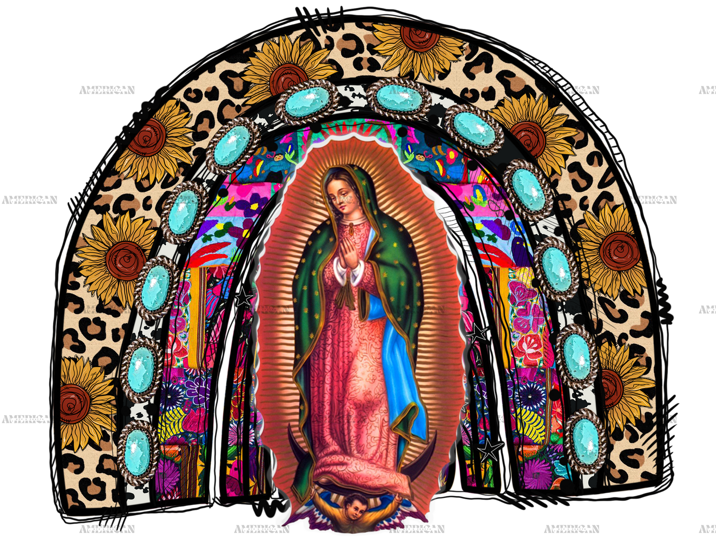 Our Lady Of Guadalupe Rainbow 2 Dtf Transfer