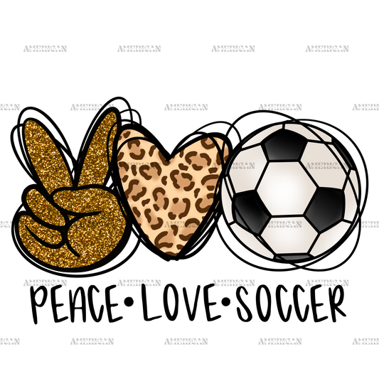 Peace Love Soccer DTF Transfer