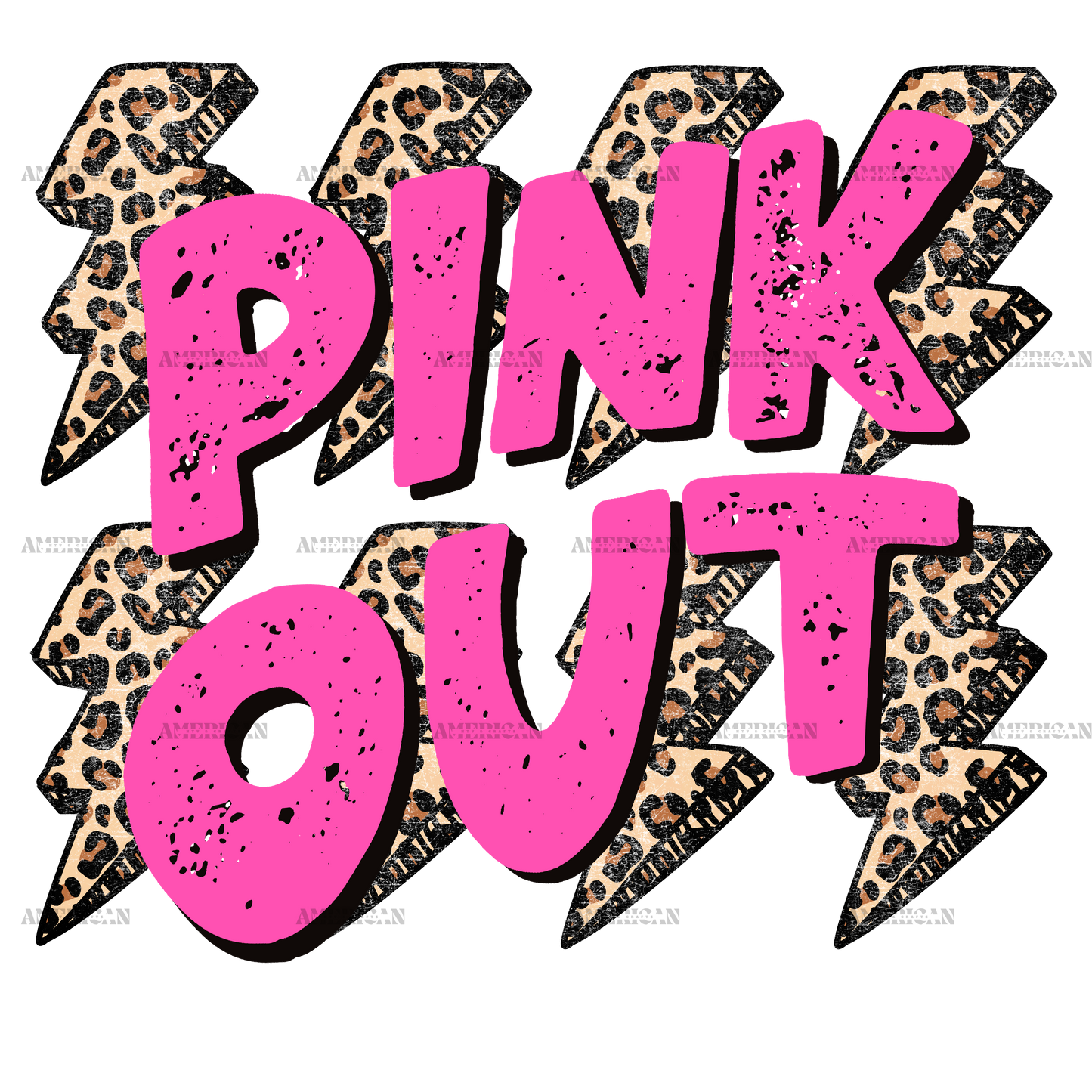 Pink Out Leopard Bolt DTF Transfer