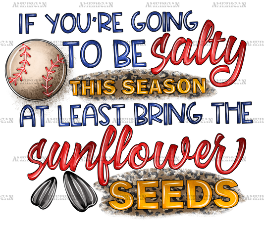 Salty Sunflower Seeds Baseball DTF Transfer
