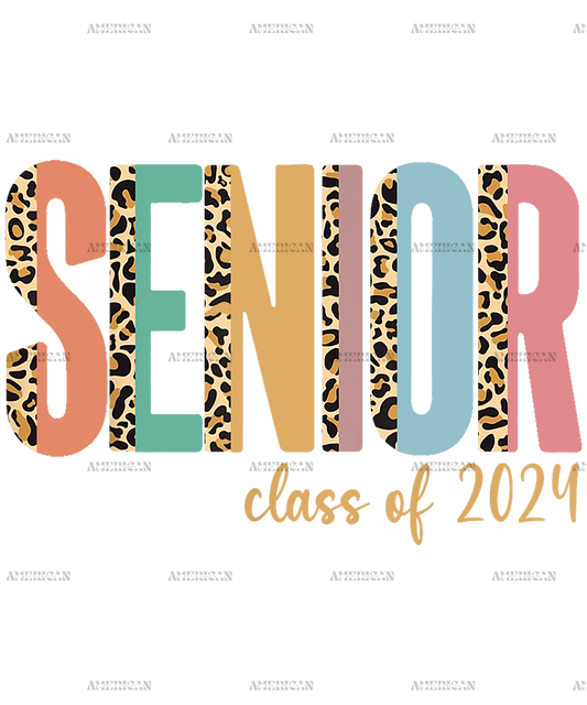 Senior Class Of 2024 Leopard Colors DTF Transfer