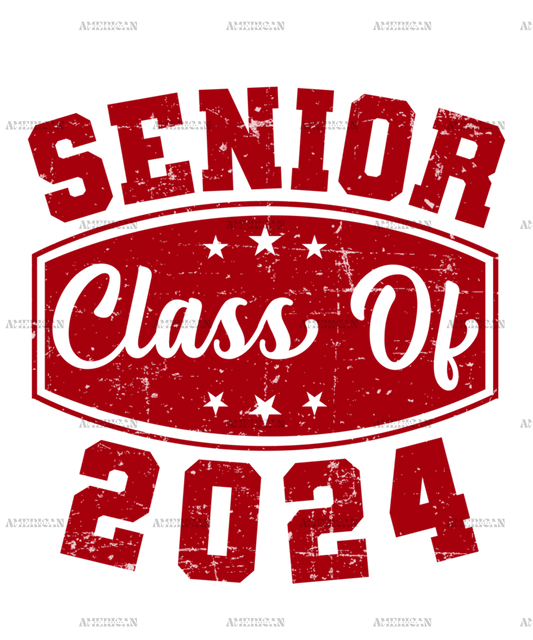Senior Class Of 2024 Stars Red DTF Transfer
