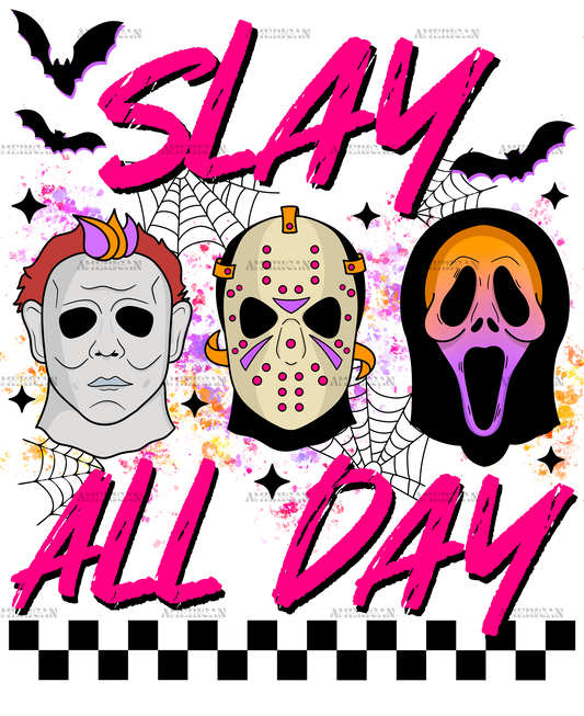 Slay All Day Horror DTF Transfer