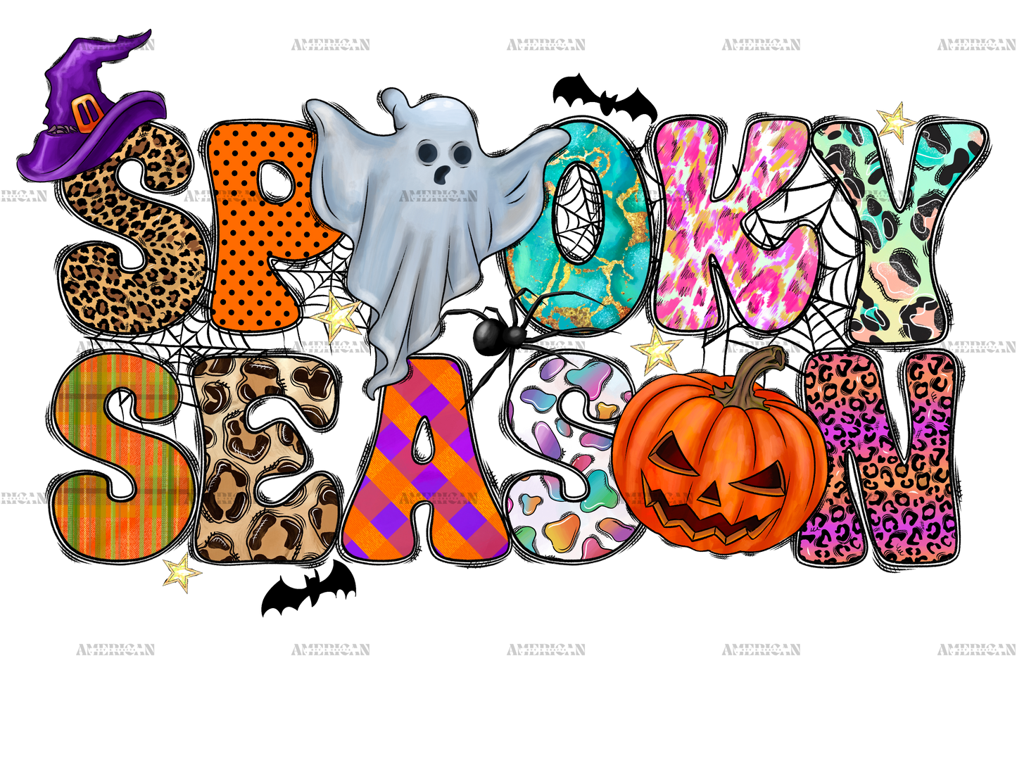 Spooky Season pumpkin DTF Transfer