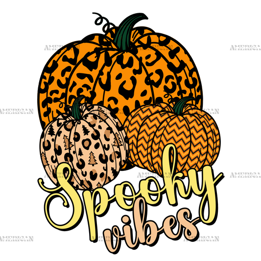 Spooky Vibes Pumpkin DTF Transfer