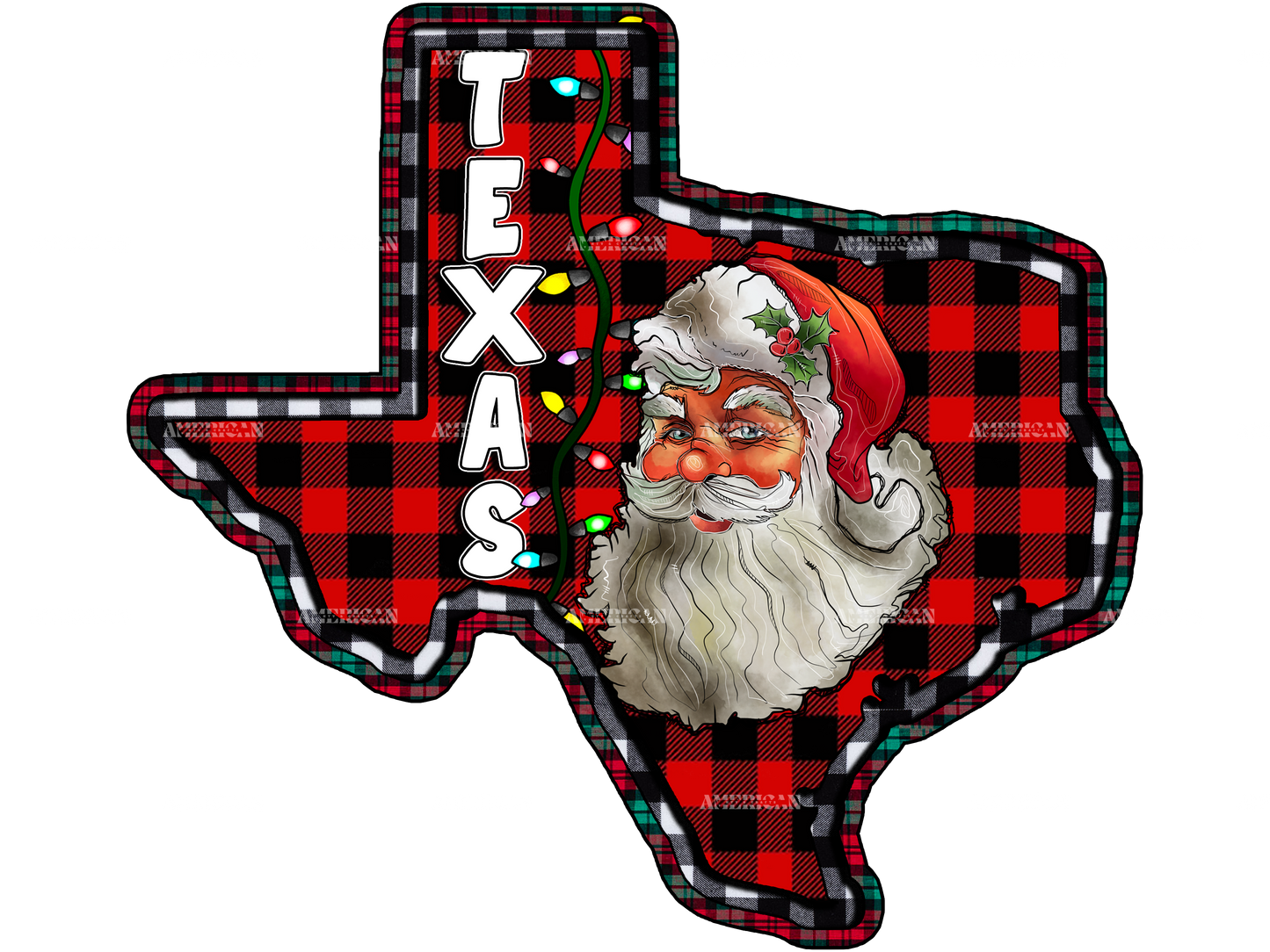 Texas Christmas DTF Transfer