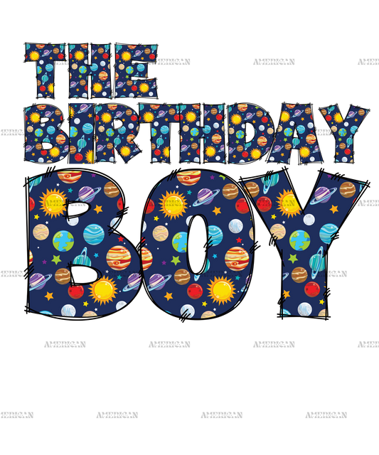 The Birthday Boy Planets DTF Transfer