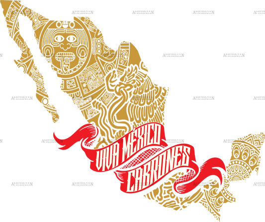 Viva Mexico Cabrones Map Dtf Transfer