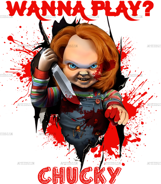 Wanna Play Chucky DTF Transfer