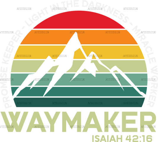 Waymaker Colorful Sun Mountain DTF Transfer