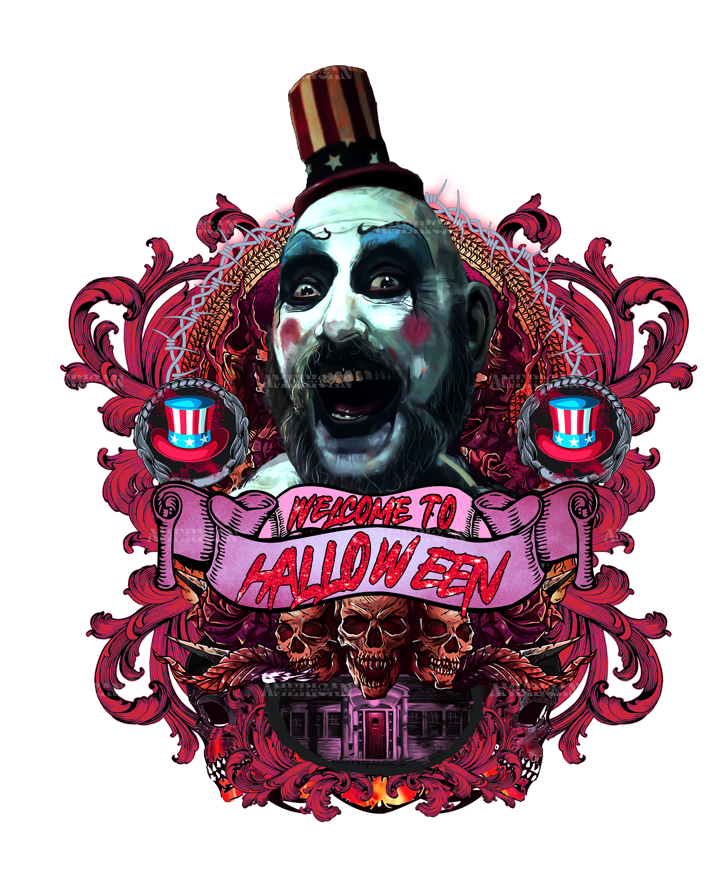 Welcome To Halloween Captain Spaulding DTF Transfer
