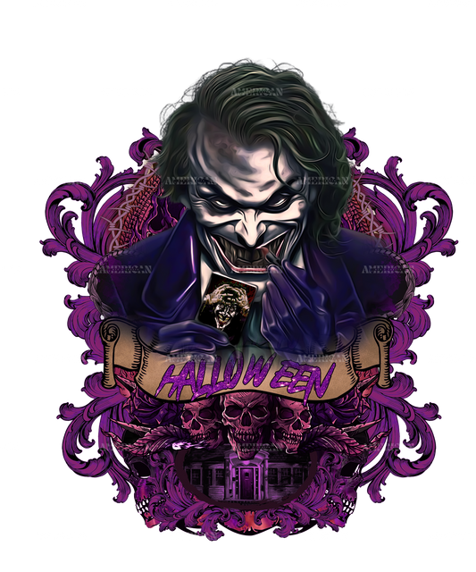 Welcome To Halloween Joker Purple DTF Transfer