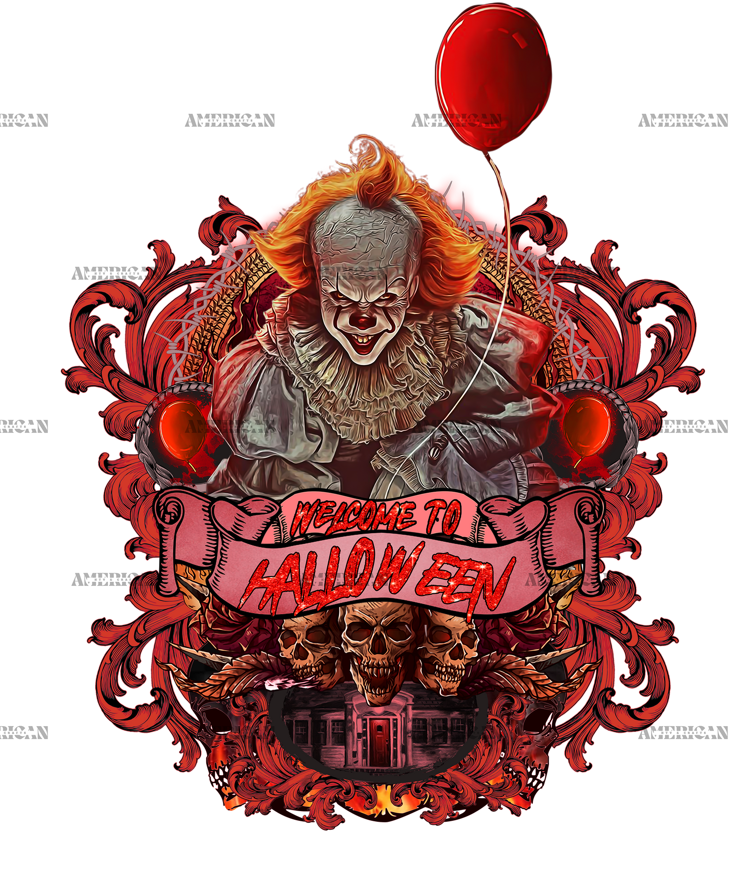 Welcome To Halloween Pennywise DTF Transfer