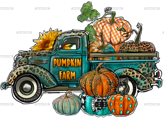 Western Pumpkin Farm Truck DTF Transfer