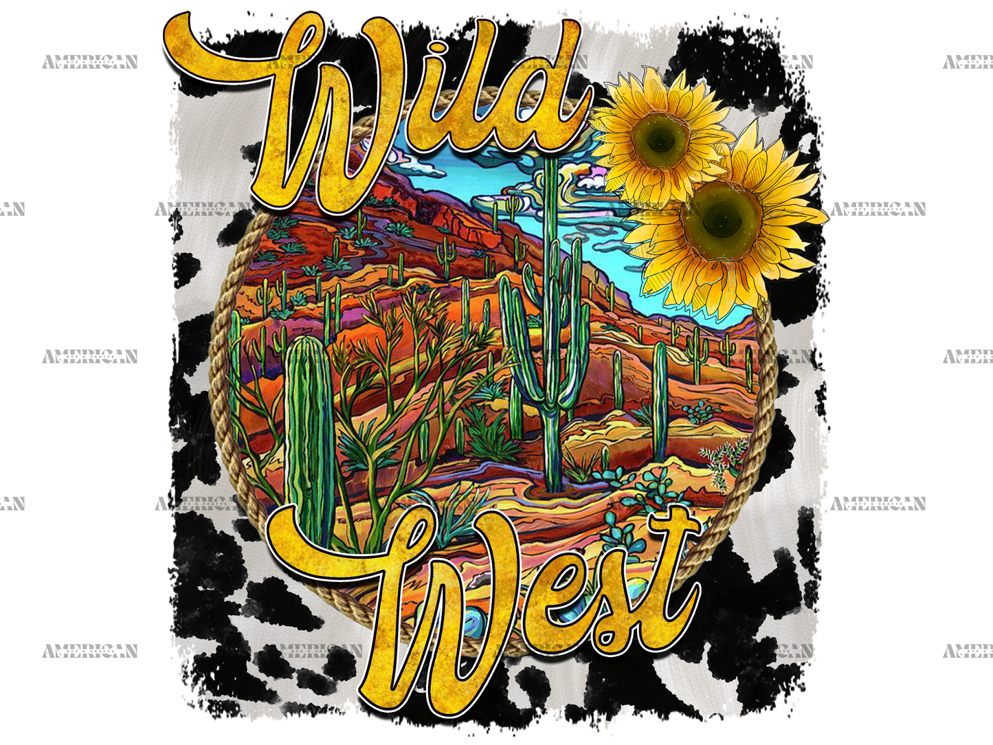 Wild West Sunflower DTF Transfer