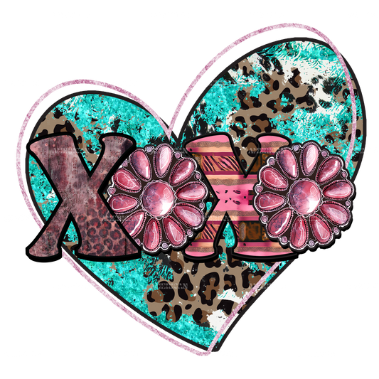 Xoxo Heart Western Valentine DTF Transfer
