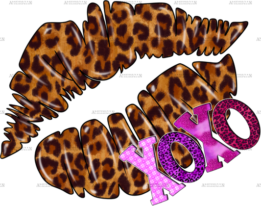 Xoxo Leopard Lips DTF Transfer