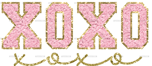 Xoxo Pink Gold DTF Transfer