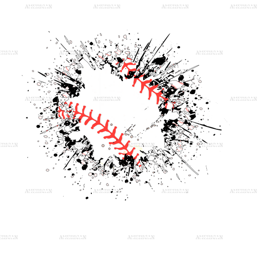 Baseball Splatter DTF Transfer