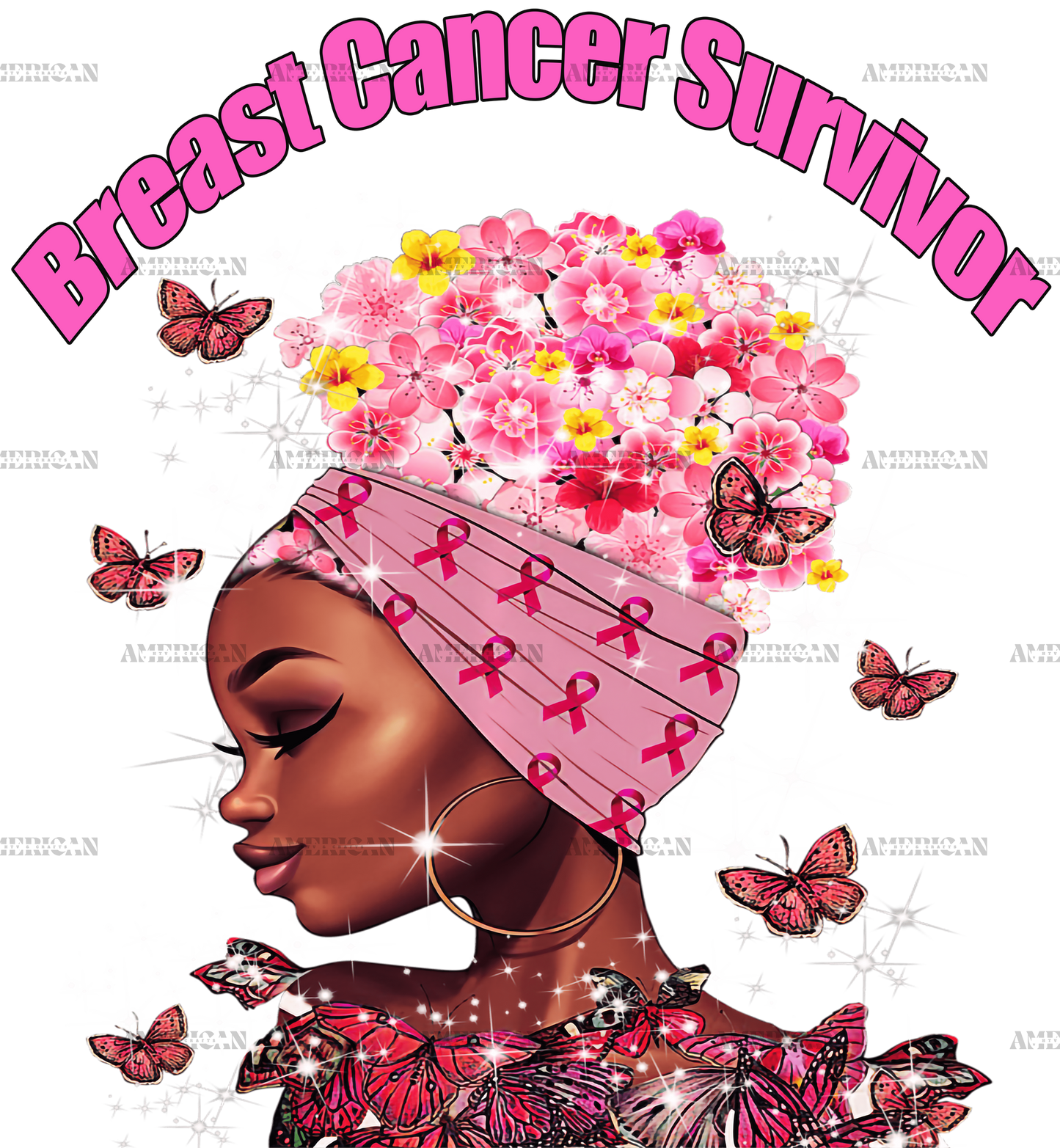 Black Queen Breast Cancaer Survivor DTF Transfer
