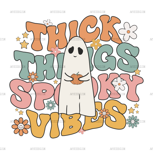 Thick Thighs Spooky Vibes Ghost DTF Transfer