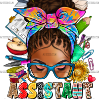 Assistant Principal Messy Bun-1 DTF Transfer