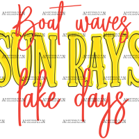 Boat Waves Sun Rays Lake Days DTF Transfer