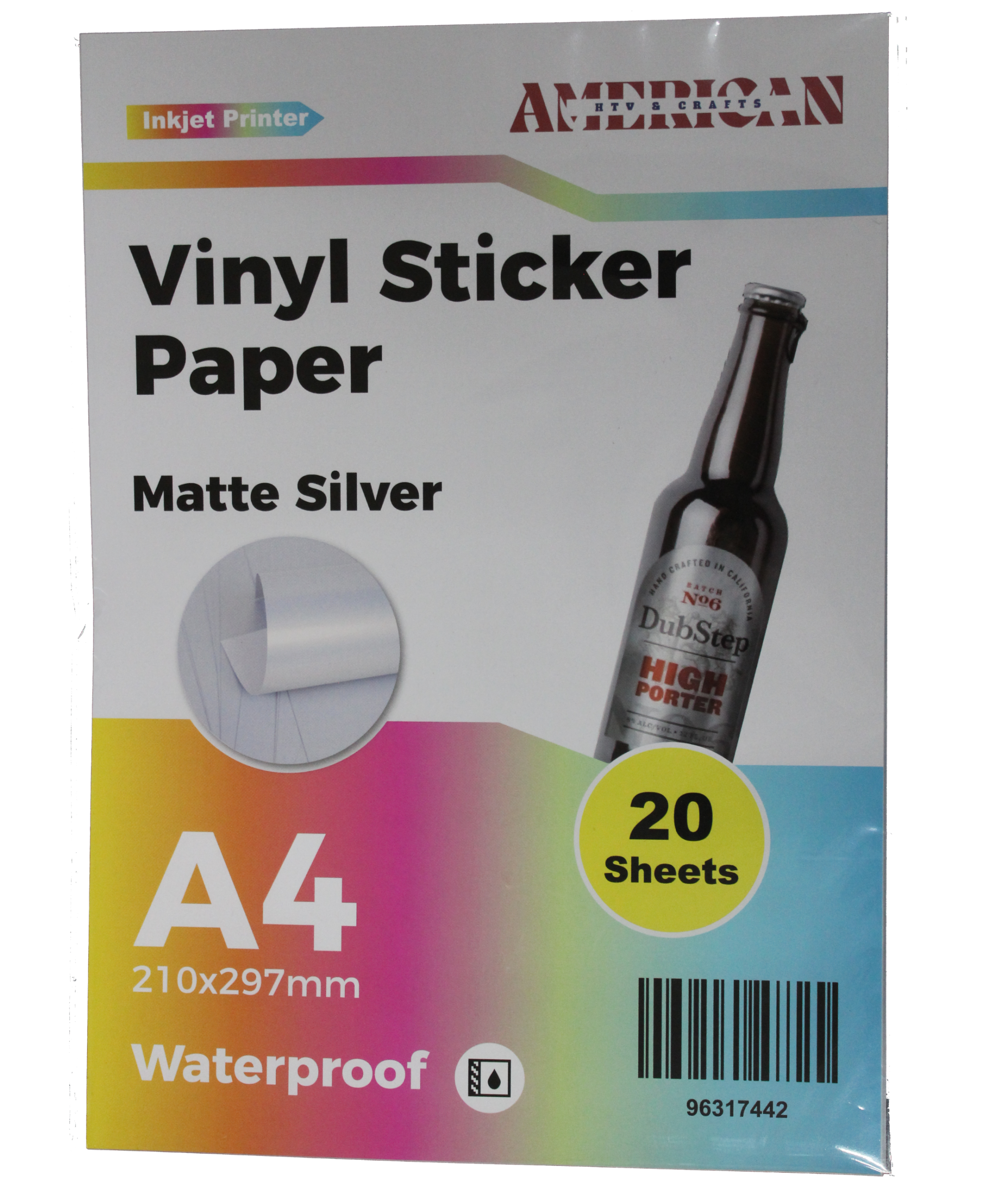 A4 Waterproof Matte Silver Vinyl Sticker Paper For Inkjet Printer 20 Sheets