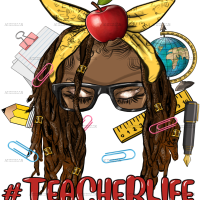 Afro Teacher Life DTF Transfer
