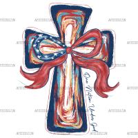 Patriotic Cross DTF Transfer