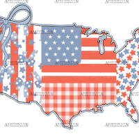 USA Map DTF Transfer